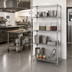 Thumbnail image #2 for Quantum 30-Inch x 21-Inch x 74-Inch 5-Shelf Wire Shelving Starter Kit, 304 Stainless Steel