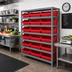 Thumbnail image #2 for Quantum Heavy-Duty Stationary Wire Shelving Unit with 7 Shelves and 18 Bins, 36 x 12 x 39 Inches