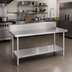Thumbnail image #2 for Duke 60 Inch x 24 Inch Stainless Steel Work Table with 10 Inch Riser and Undershelf