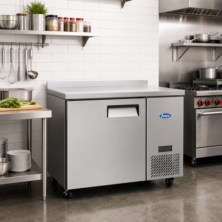 Product image #2 for Atosa 44-Inch One-Section Worktop Refrigerator with 4-Inch Backsplash and Solid Door