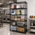 Thumbnail image #2 for Quantum 24 x 18 x 86 Inch Black Epoxy Antimicrobial 5-Shelf Wire Shelving Starter Kit