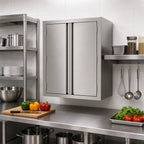 Thumbnail image #2 for John Boos WCH-48-X 48-Inch Stainless Steel Wall-Mounted Cabinet with Hinged Doors, Fixed Shelf and Sloped Top