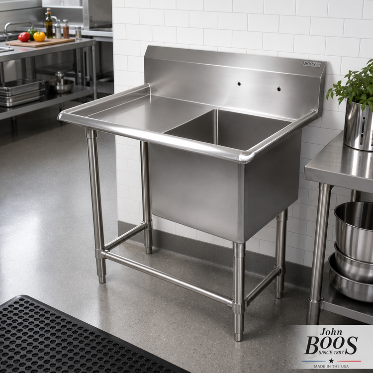 Product image #2 for John Boos Pro-Bowl 1-Compartment Stainless Steel Sink with Left Drainboard