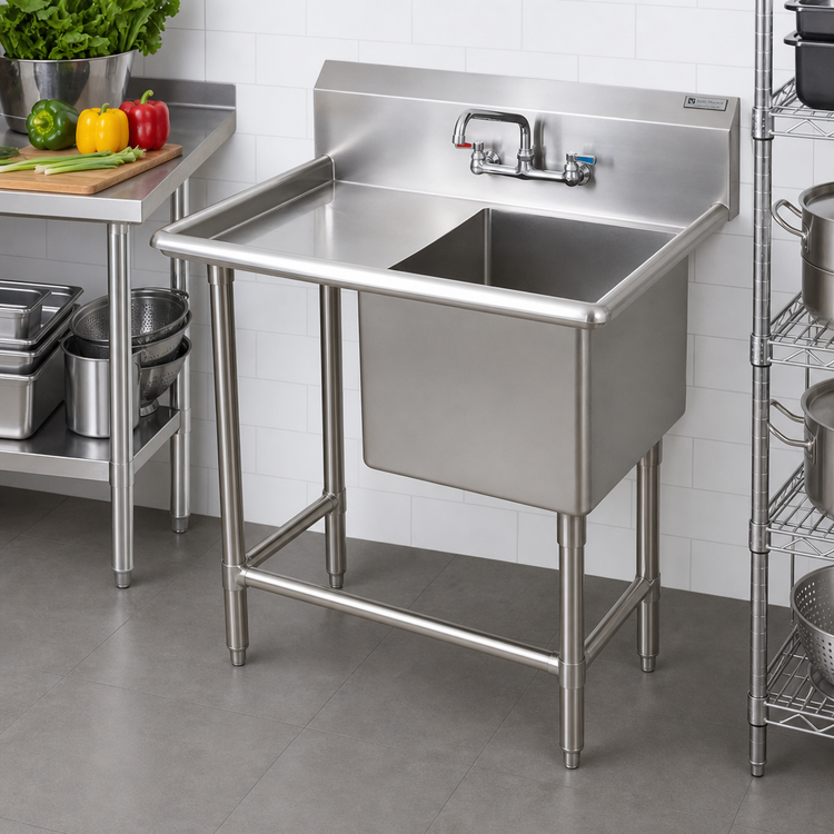 Product image #2 for John Boos Pro-Bowl 1-Compartment Stainless Steel Sink with Left Drainboard