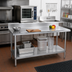 Thumbnail image #2 for Advance Tabco 84-Inch x 30-Inch 430 Stainless Steel Work Table with 5-Inch Backsplash and Adjustable Undershelf