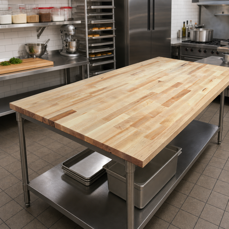 Product image #2 for 96" x 30" Hard Maple Flat Top Work Table Replacement Top, 1-3/4" Thick