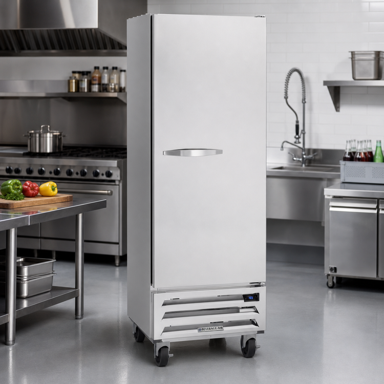Product image #3 for Beverage-Air Horizon Series One-Section Reach-In Freezer, 24 Inch Wide, 11.9 Cu. Ft., Solid Door, Bottom-Mount, Stainless Steel