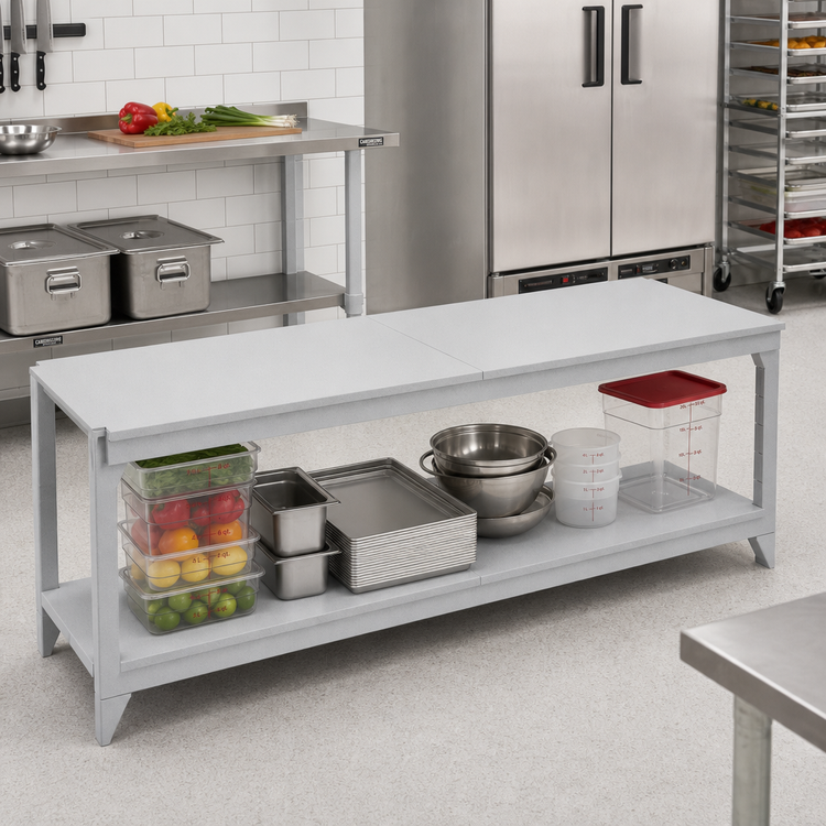 Product image #3 for Cambro Camshelving Premium 72-Inch x 21-Inch Solid Shelf Kit, Speckled Gray