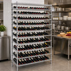 Thumbnail image #2 for Metro Super Erecta WC257C Chrome Wire Cradle Wine Shelving Rack, 48W x 14D x 74.75H, 14 Shelves, 168-Bottle Capacity