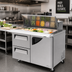 Thumbnail image #2 for Turbo Air Super Deluxe Two-Section Sandwich/Salad Mega Top Prep Table with 18-Pan Opening, 2 Drawers and 1 Door