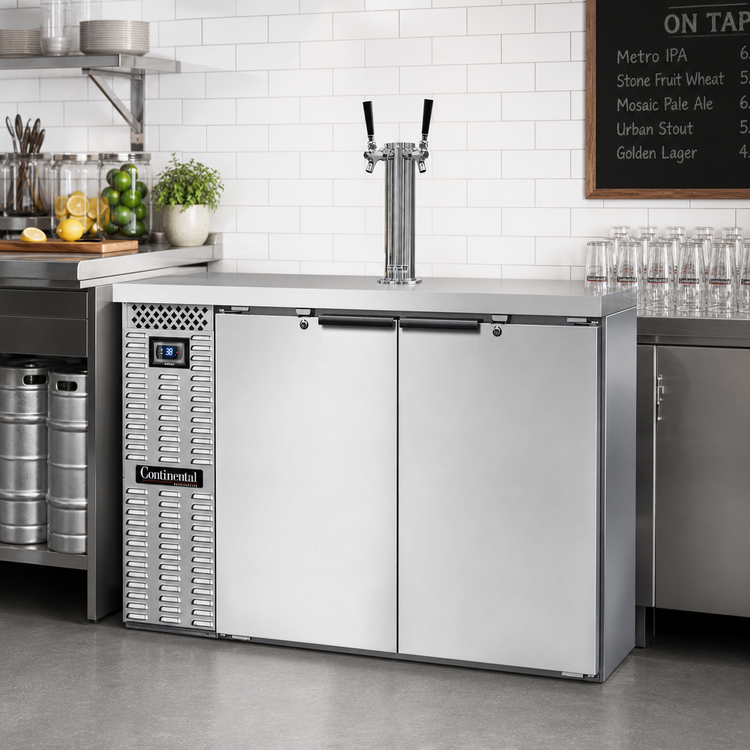 Product image #2 for Continental Refrigerator KC50SNSS 50" Shallow Depth Two-Door Keg Cooler with Dual Faucet Beer Column