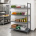 Thumbnail image #2 for Cambro Camshelving Basics Plus 4-Tier Add-On Polymer Shelving Unit, 18 x 36 x 72 Inches, Brushed Graphite