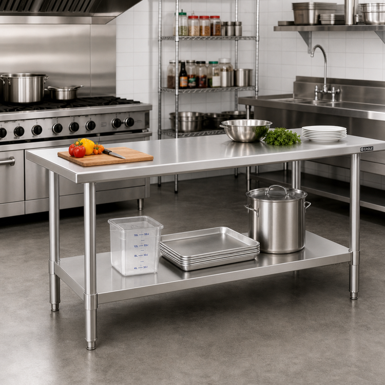 Product image #2 for Eagle Spec-Master 84-Inch x 36-Inch Stainless Steel Work Table with Adjustable Undershelf