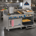 Thumbnail image #2 for Comstock-Castle 72-Inch Commercial Gas Range with 2 Open Burners, 30-Inch Raised Griddle, 30-Inch Charbroiler, and 2 Ovens