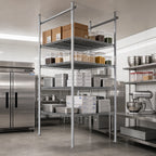Thumbnail image #2 for Quantum TTK-E21 21-Inch Chrome-Plated Stationary End Kit for Overhead Track Shelving