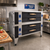 Thumbnail image #2 for Bakers Pride Super Deck Series Y-602-DSP Double Deck Gas Display Pizza Deck Oven with FibraMent Stone Decks