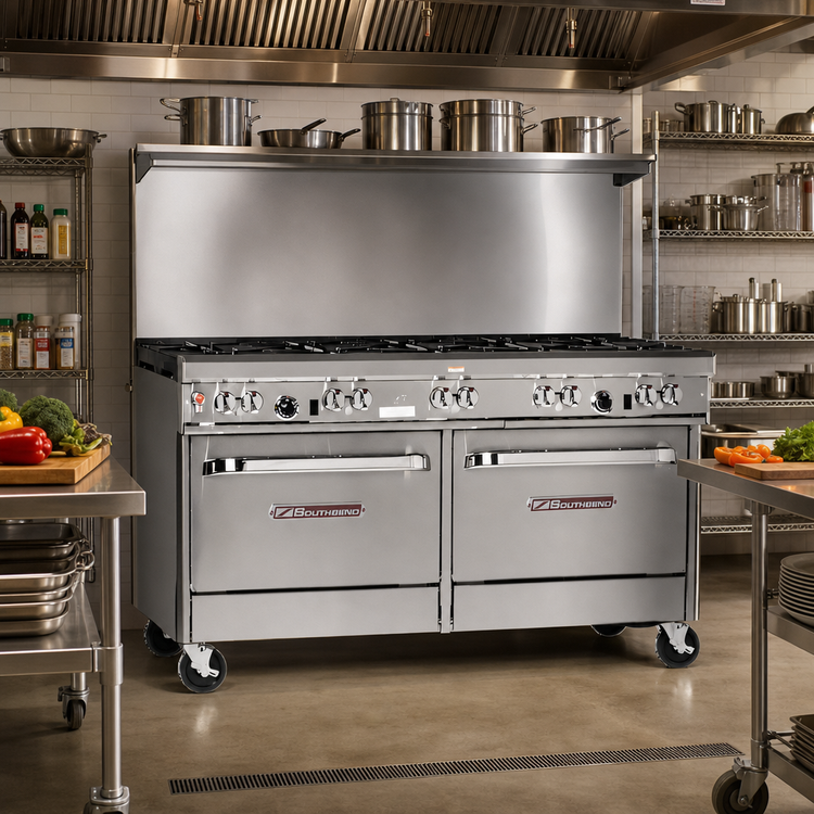 Product image #2 for Southbend Ultimate 60-Inch Gas Restaurant Range with 9 Open Burners and 2 Cabinet Base