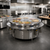 Thumbnail image #2 for Town Equipment 60-Inch Gas Mongolian Barbecue Range with Cast Iron Top and 10 Burners