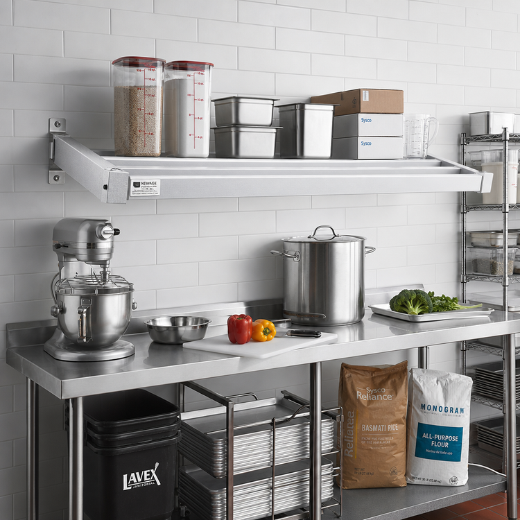 Product image #3 for New Age Heavy Duty Adjustable Wall-Mounted Aluminum Shelf, 18 x 36 Inches, 1100 lb Capacity