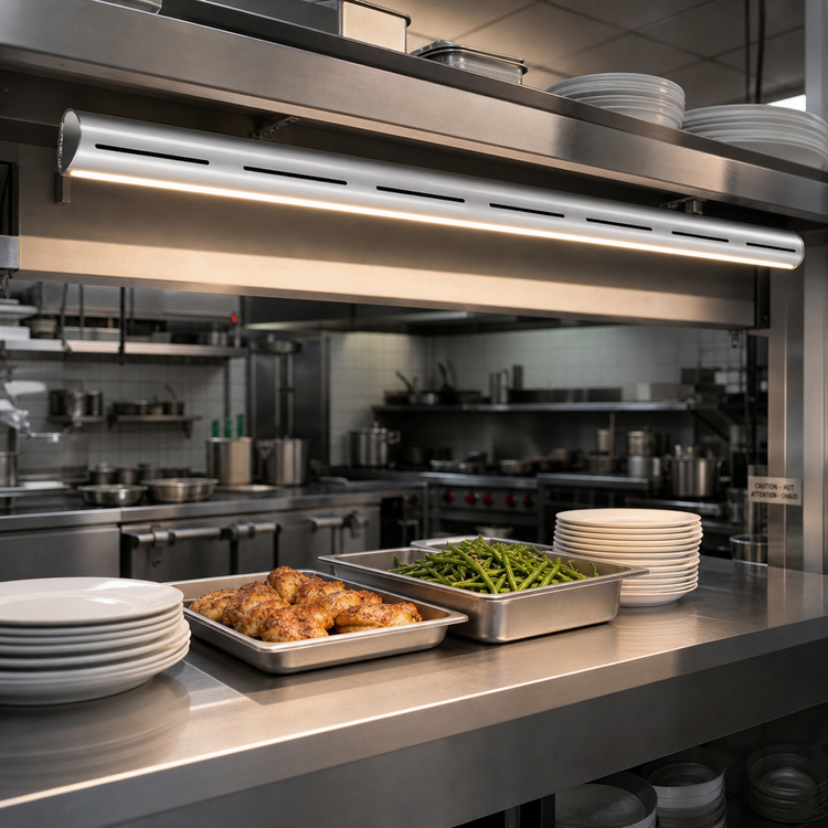Product image #2 for Hatco Glo-Ray Curved Unlighted Infrared Strip Heater, 72 Inch, High Watt, Aluminum Housing