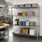 Thumbnail image #2 for Metro Super Erecta AN366BR Add-On Wire Shelving Unit, 60"W x 18"D x 63"H, 4 Shelves, Brite Finish