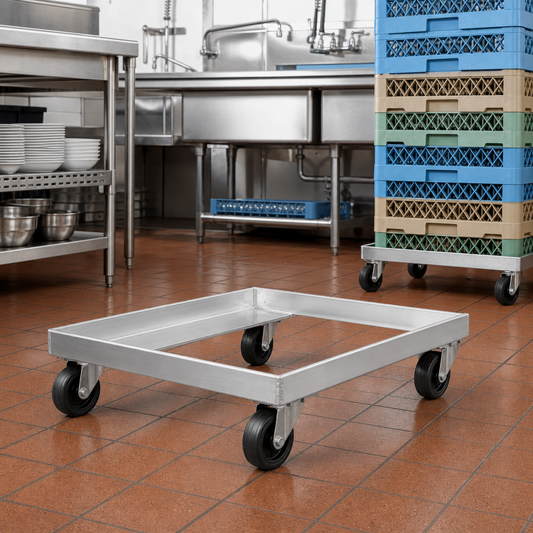 Product image #2 for Advance Tabco Single-Stack Aluminum Glass Rack Dolly, 600 lb Capacity