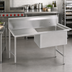 Thumbnail image #2 for One-Compartment Stainless Steel Sink with Left Drainboard, 16 x 20 x 14 Bowl and 10-Inch Backsplash
