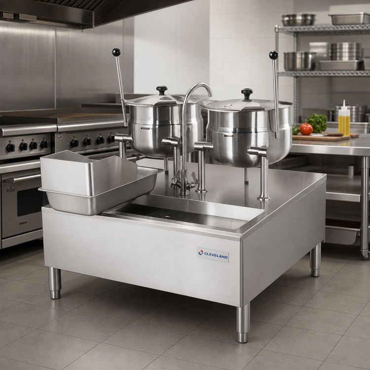 Product image #2 for Cleveland Range Direct Steam Kettle/Cabinet Assembly with 12-Gallon Kettle and 26-Inch Cabinet Base