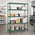 Thumbnail image #2 for Red-i-Pak 4-Tier Wire Shelving Unit, 60W x 24D x 74H, Green Epoxy Finish