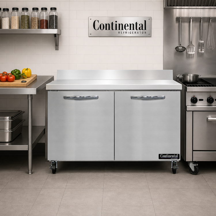 Product image #2 for Continental Refrigerator SWF48NBS 48 Inch Two-Section Worktop Freezer with Backsplash
