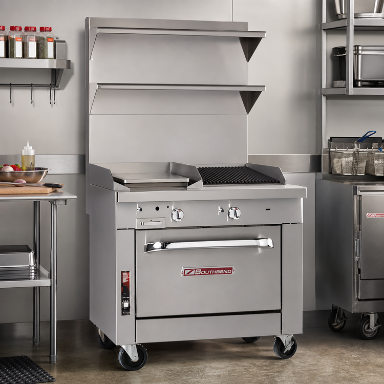 Product image #2 for Southbend Platinum Heavy Duty 32-Inch Gas Range with 16-Inch Griddle, 16-Inch Charbroiler, and Standard Oven