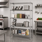 Thumbnail image #2 for Quantum WR74-1860S Stationary Wire Shelving Starter Unit, 4 Shelves, 304 Stainless Steel, 60"W x 18"D x 74"H