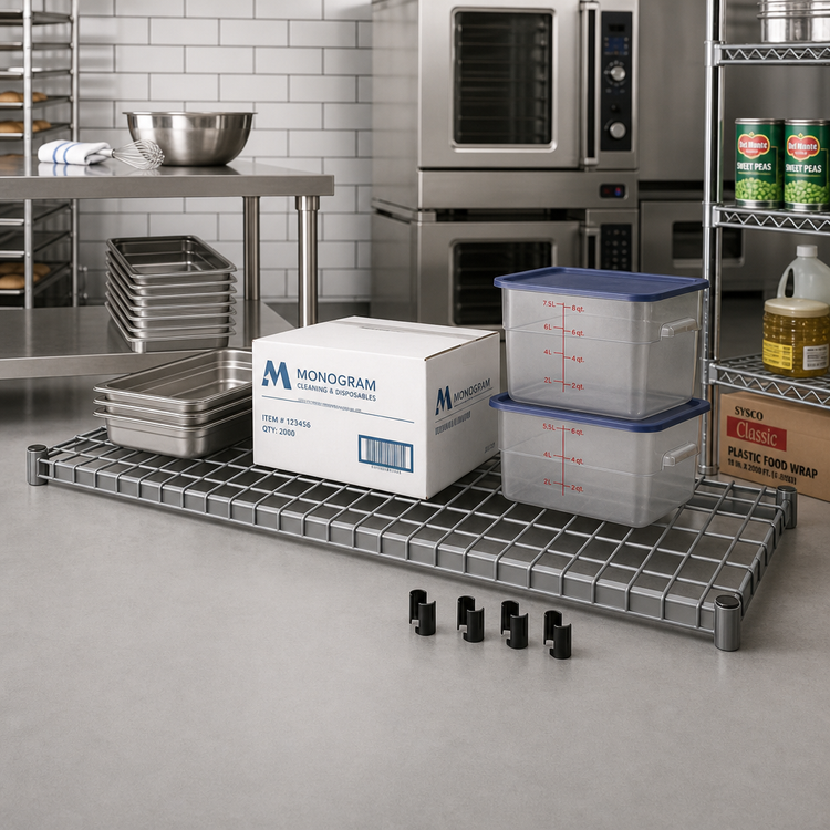 Product image #2 for Metro Super Erecta 60-Inch x 18-Inch Lift-Off Wire Deck Dunnage Shelf, Gray Epoxy-Coated, 1000 lb. Capacity
