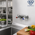Thumbnail image #2 for T&S Brass Wall Mount Workboard Mixing Faucet, 4-Inch Centers, Less Nozzle