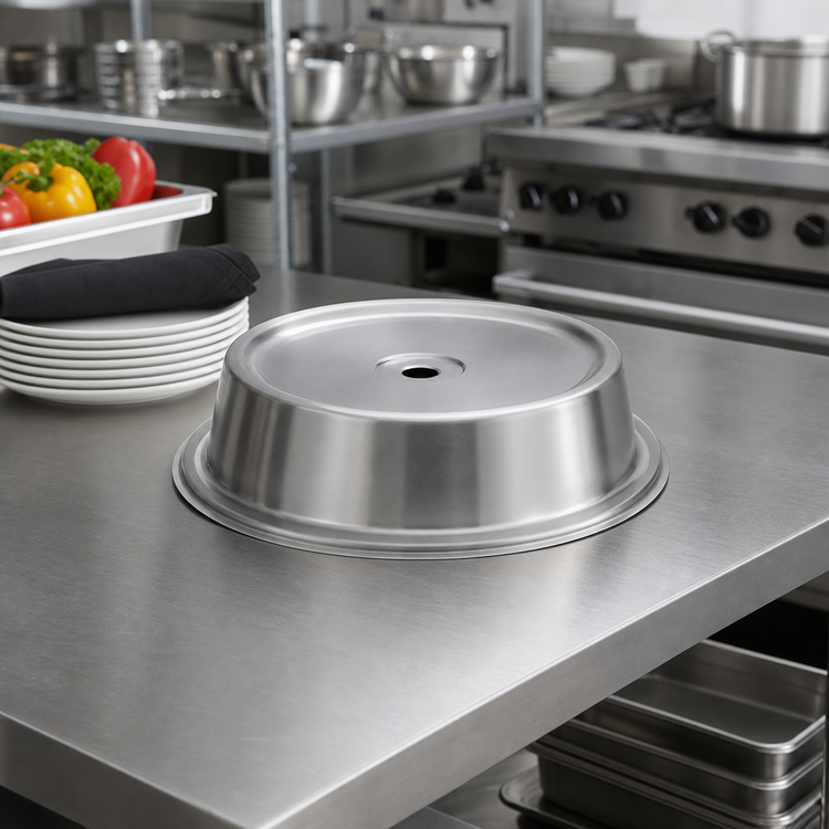 Product image #2 for Vollrath Stainless Steel Satin Finish Round Plate Cover for 11 11/16 to 11 3/4 Inch Plates