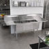 Thumbnail image #2 for BK Resources 3-Compartment Stainless Steel Sink with Left & Right Drainboards, 108-Inch W