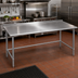 Thumbnail image #2 for Eagle Group Budget Series 144 Inch x 36 Inch 430 Stainless Steel Work Table with Rear Up-Turn and Galvanized Base