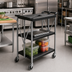Thumbnail image #2 for Fold 'N Go 15 x 21 Folding Open Design 3-Shelf Bus Cart, Black, 350 lb Capacity