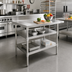 Thumbnail image #2 for 24 x 24-Inch Adjustable Stainless Steel Work Table Undershelf for Uni-Lok Hat Channel Frame Tables