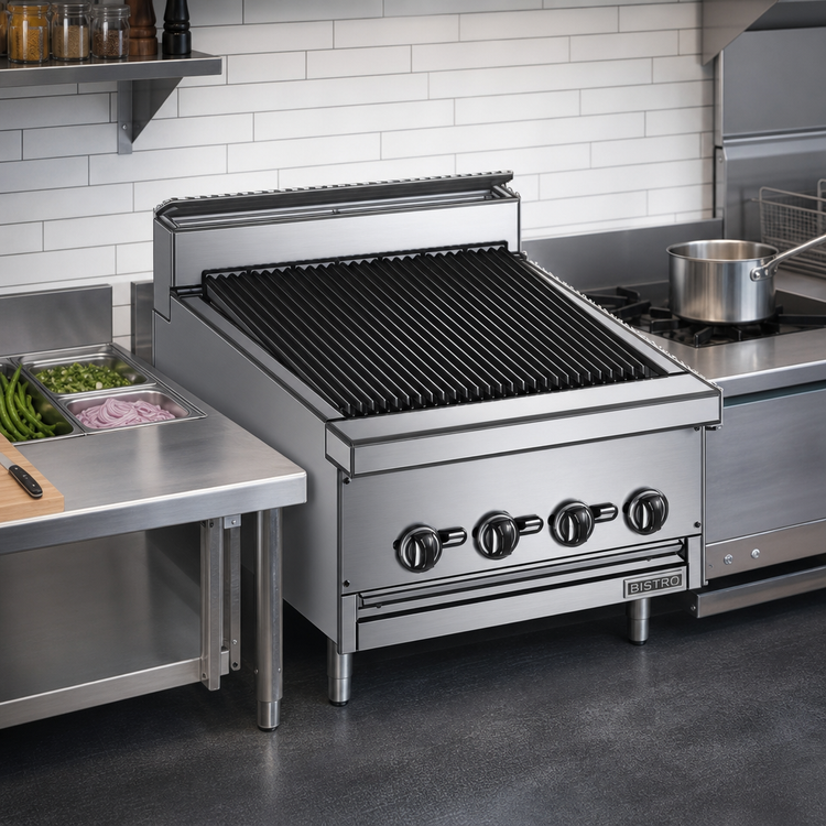 Product image #2 for Bistro 36-Inch Modular Gas Charbroiler with Cast Iron Grates and Stub Back