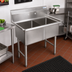 Thumbnail image #2 for BK Resources Two-Compartment 16-Gauge 304 Stainless Steel Compartment Sink with 16
