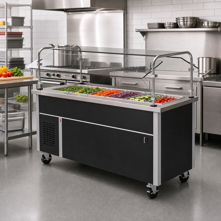 Product image #2 for Randell RS SSC-RCP-5 72" 5-Pan Mobile Refrigerated Cold Food Table with Enclosed Base