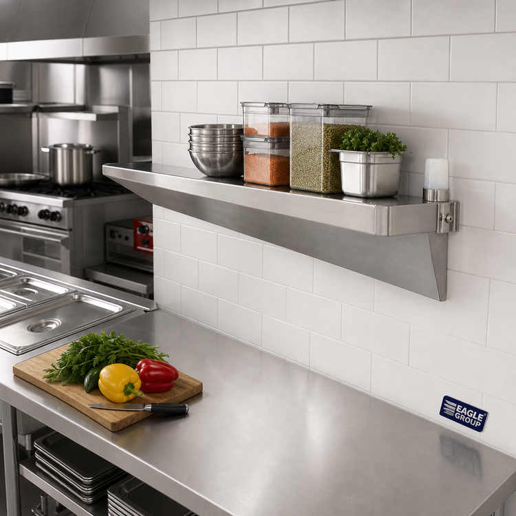 Product image #2 for Eagle Group 24-Inch Right Single-Knob Cantilever Shelf Bracket, Stainless Steel