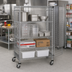 Thumbnail image #2 for Quantum Mobile Open Wire Security Cage with 4 Shelves, 36-Inch W x 24-Inch D x 69-Inch H, Chrome Plated Finish