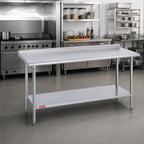 Thumbnail image #2 for Duke Manufacturing 416-2484-2R 84 x 24-Inch, 36-Inch High Stainless Steel Work Table, 16-Gauge 400 Series Top, Riser, Galvanized Undershelf