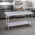 Thumbnail image #2 for Duke 84-Inch x 24-Inch Stainless Steel Work Table with 1-1/8-Inch Straight Riser and Galvanized Undershelf
