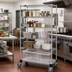 Thumbnail image #2 for Quantum Mobile 5-Shelf Wire Shelving Cart, 36 Inch W x 18 Inch D x 80 Inch H, Chrome Finish