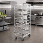 Thumbnail image #2 for Channel Manufacturing 438S Stainless Steel Cafeteria Tray Rack, Single Section, End Load, 30-Tray Capacity, for 14" x 18" Trays