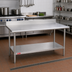 Thumbnail image #2 for Duke Supreme Stainless Steel Work Table with 5-Inch Riser, 30 x 30 Inches, 14-Gauge 300 Series Top, Stainless Undershelf