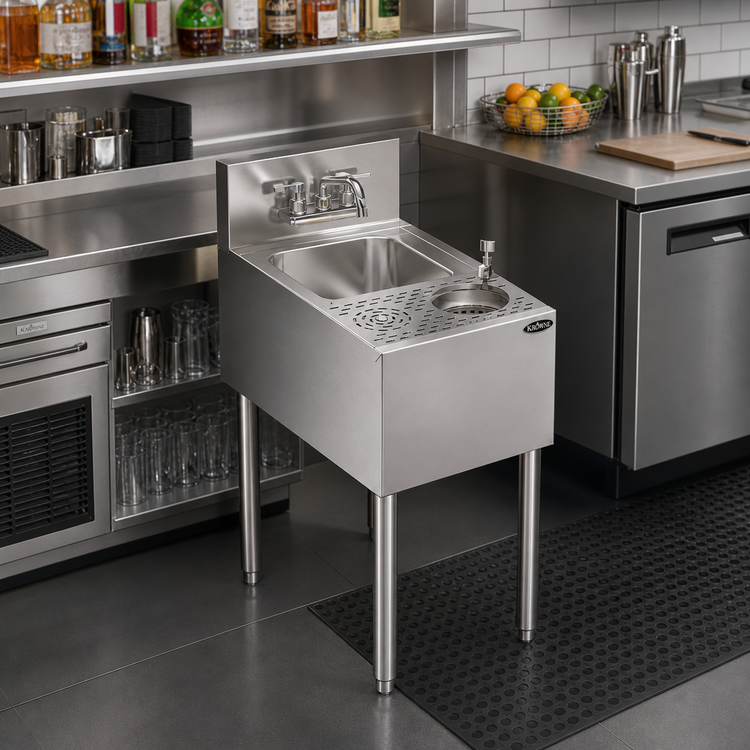 Product image #2 for Krowne Royal Series 14-Inch Underbar Speed Unit with Dump Sink, Speed Rinser, and Dipperwell